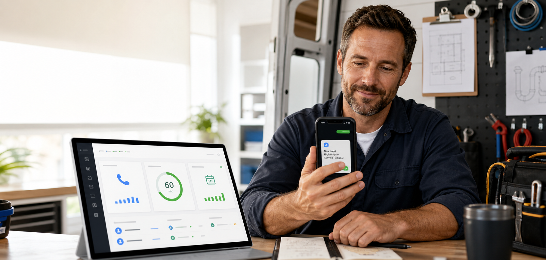Tableau de bord LeadRescue AI avec un nouveau lead qualifie